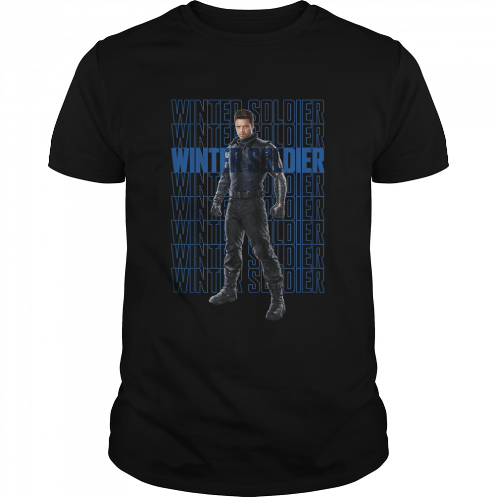 Marvel The Falcon And The Winter Soldier Bucky Text Stack T- Classic Men's T-shirt