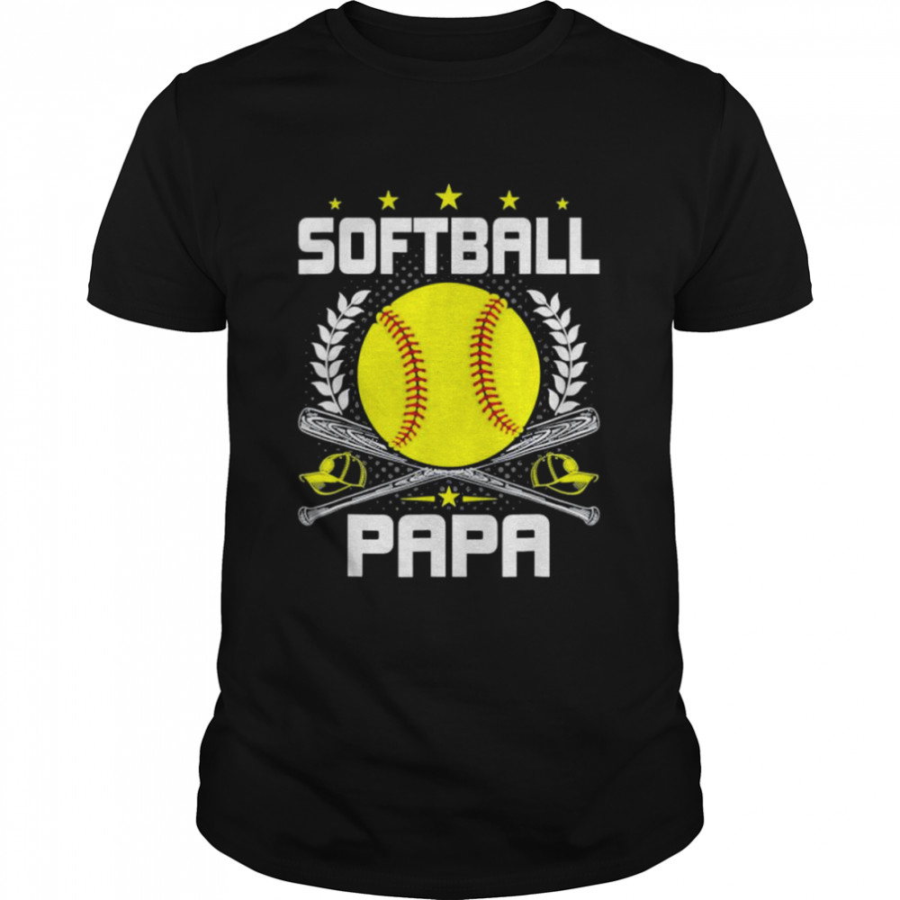 Softball Papa Baseball Lover Dad Sports Lover Father’s Day Shirt