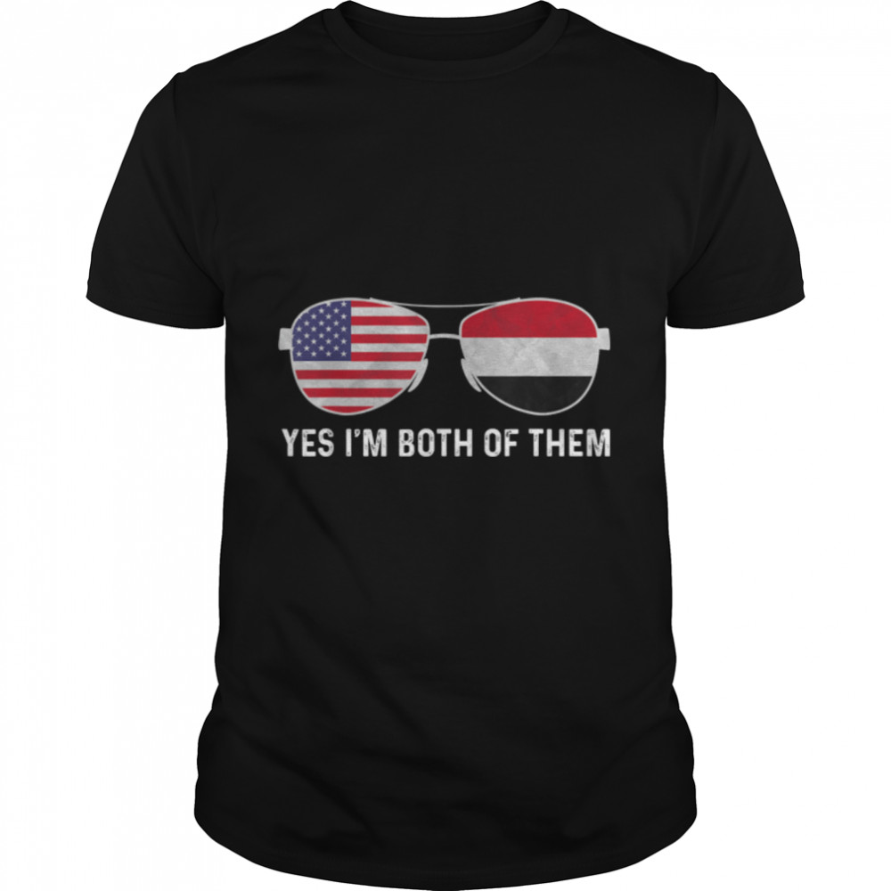 Sunglass Design Yemeni American Flag Patriotic Heritage T-Shirt B0B19W5Y4M