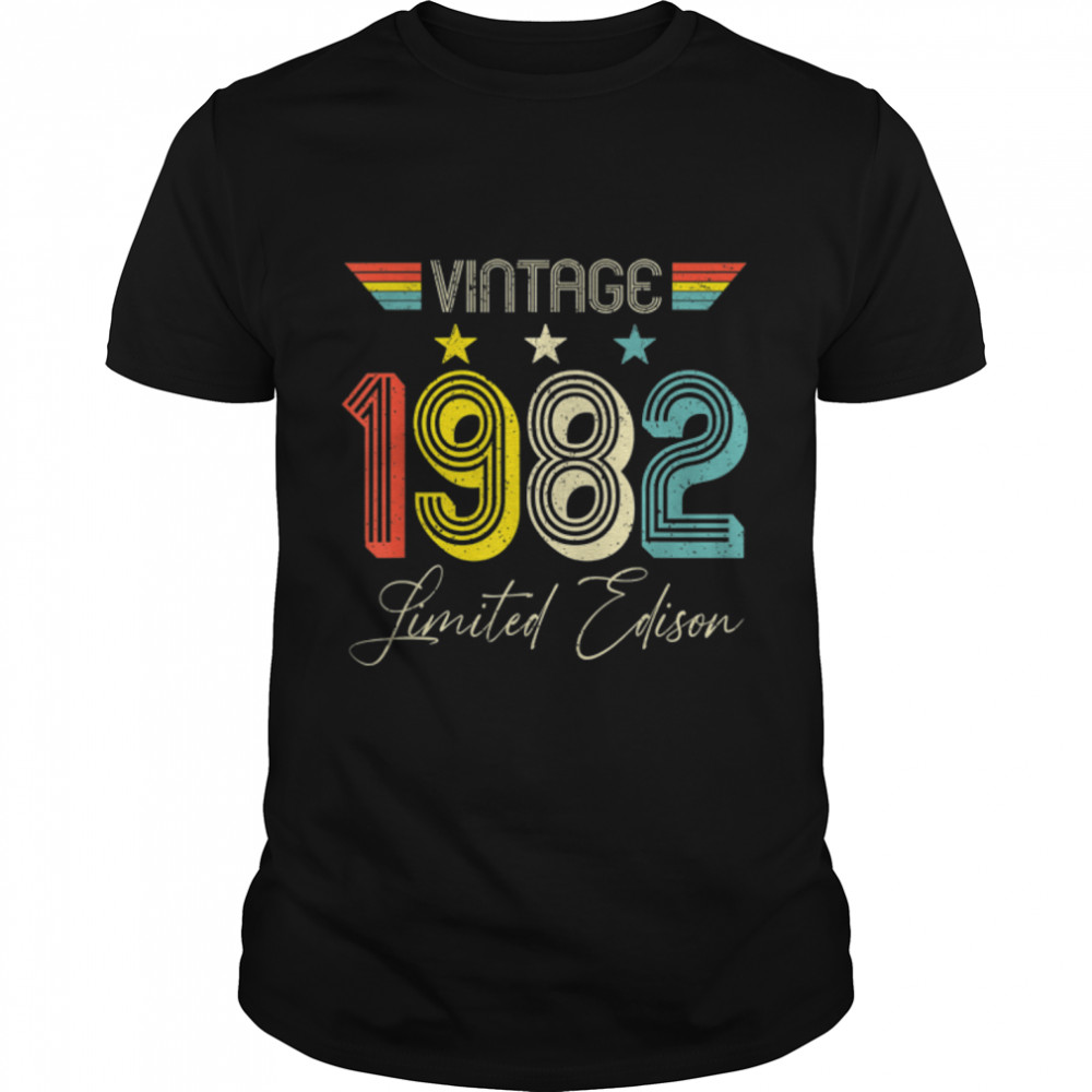 40 Years Old Vintage 1982 40Th Birthday Gift Limited Edition T-Shirt B0B1Bqw3Wd