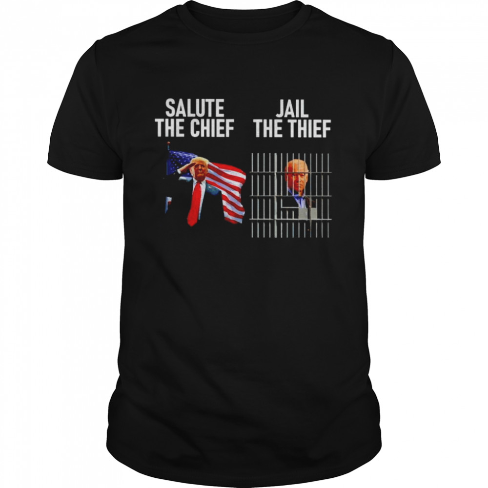 donald Trump salute the chief prisoner Biden jail the thief shirt Classic Men's T-shirt