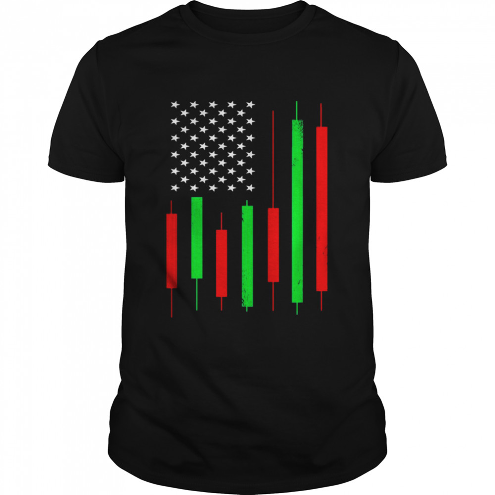 Hodln Stock Chart American Flag Stock Trader Shirt