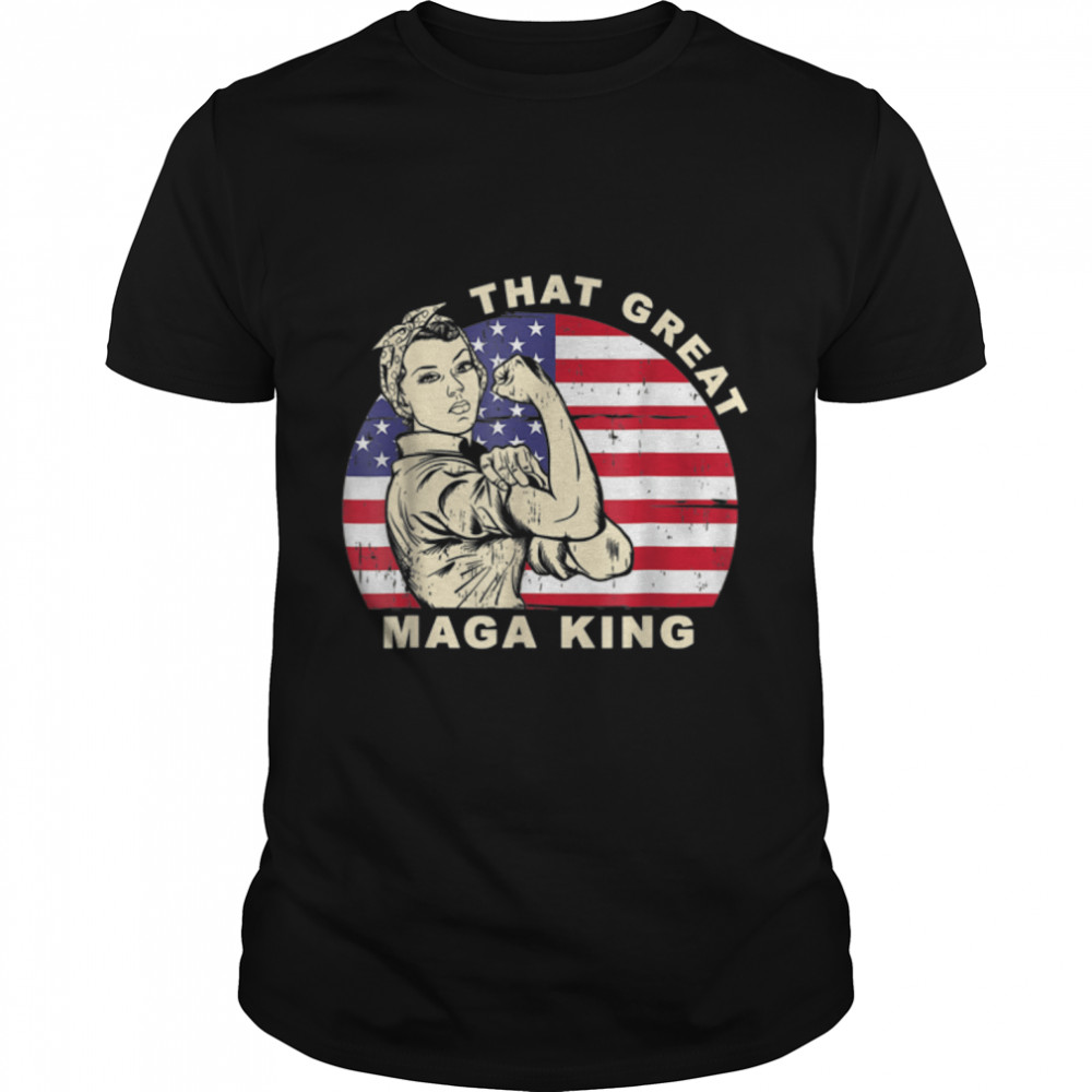 That Great Ultra Maga King Messy Bun Funny Trump Anti Joe Bi T- B0B1C4YTMD Classic Men's T-shirt