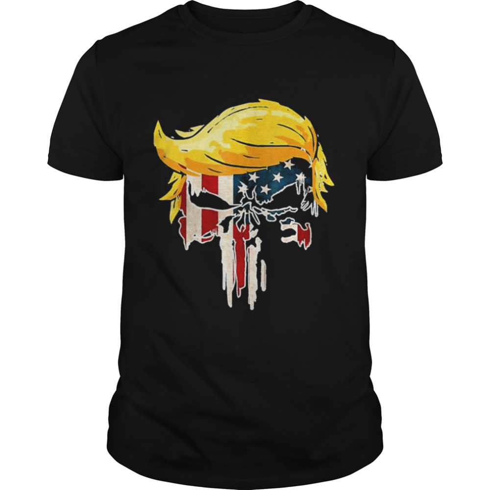 Trump American flag skull 2024 second term reelection shirt