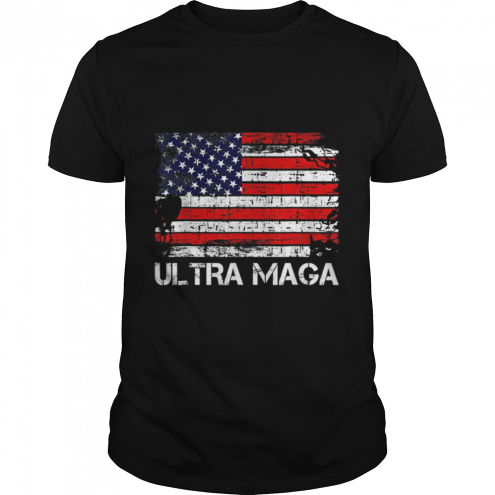 Ultra - Maga Proud Republican USA Flag Ultra-Maga T- B0B1BQT5TV Classic Men's T-shirt
