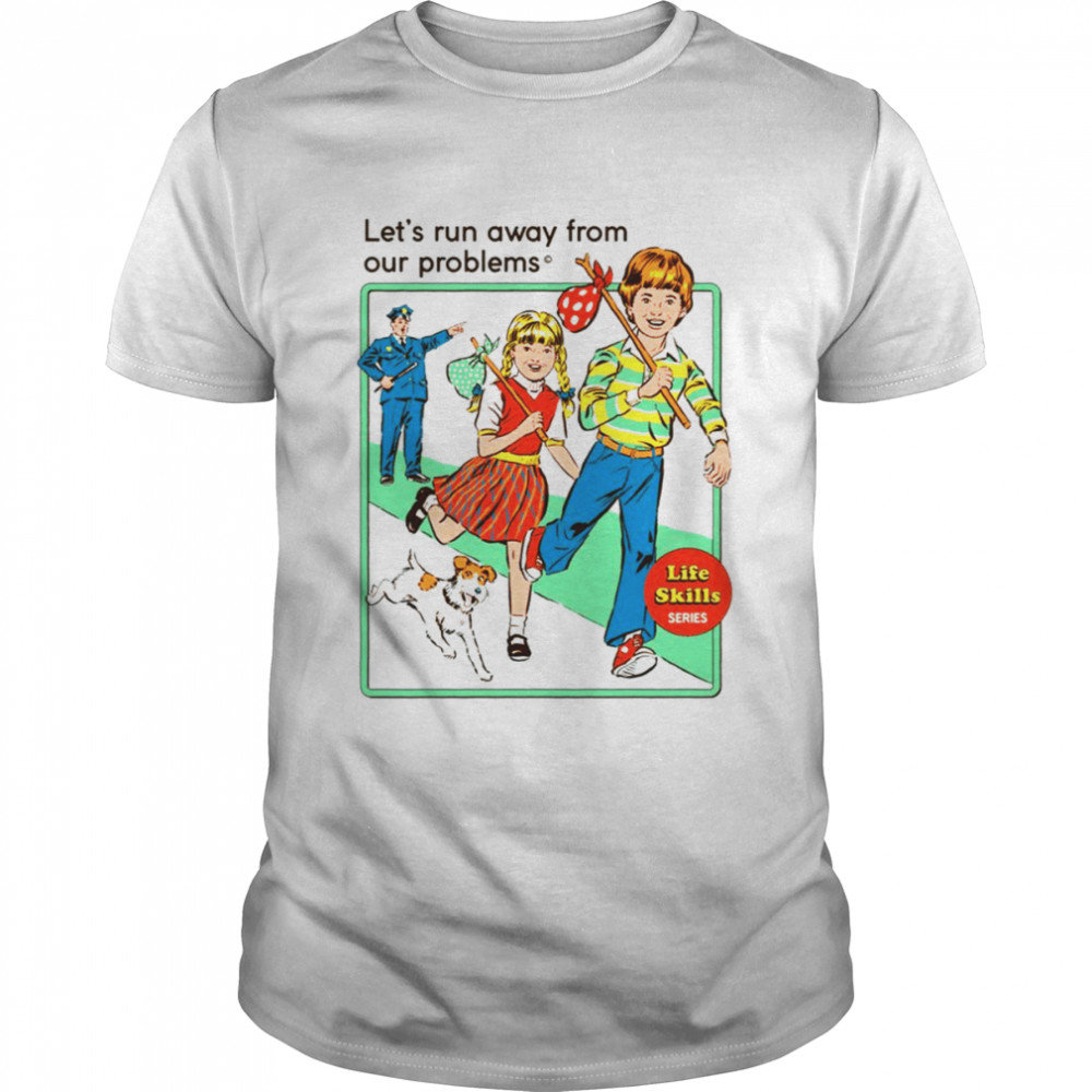 Let’s Run Away Funny Vintage Kids Art shirt Classic Men's T-shirt