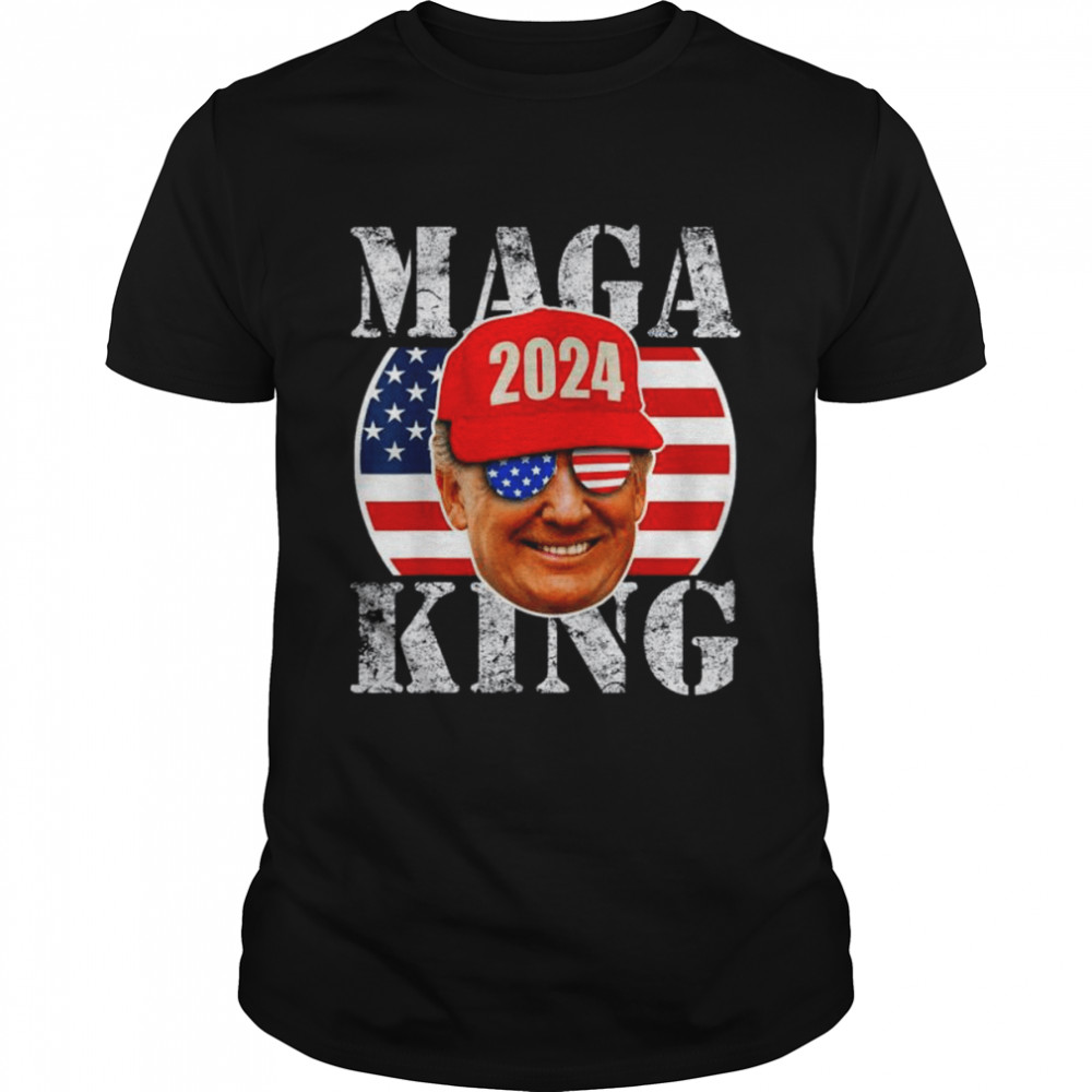 Maga King 2024 Trump Republicans Us Flag Anti Biden Shirt