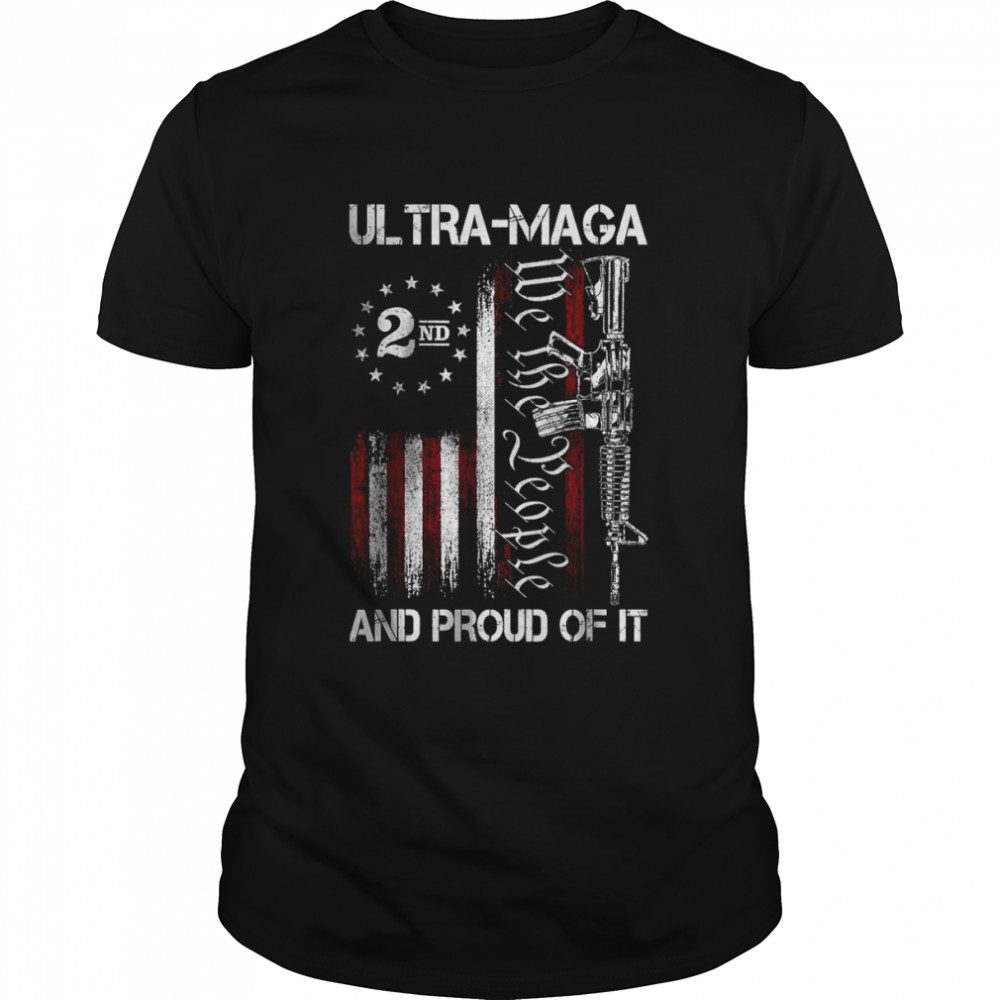 Ultra Maga And Proud Of It Anti-Biden Us Flag T-Shirt