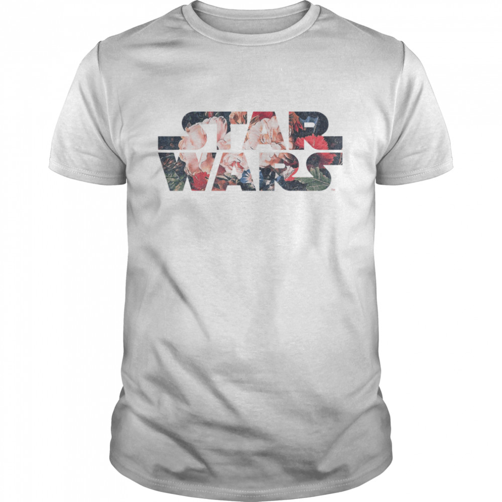 Star Wars Antique Flower Print Logo Graphic T-Shirt