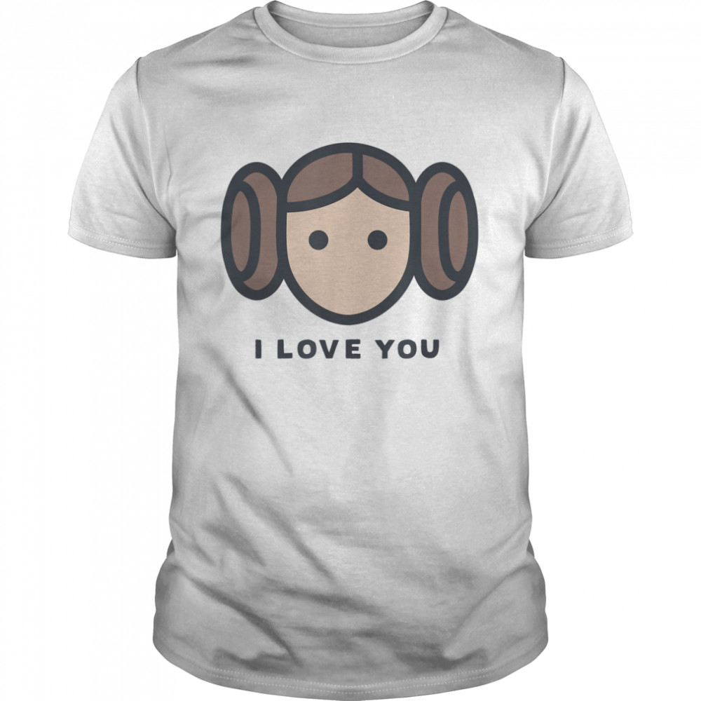 Star Wars Cartoon Princess Leia I Love You T-Shirt