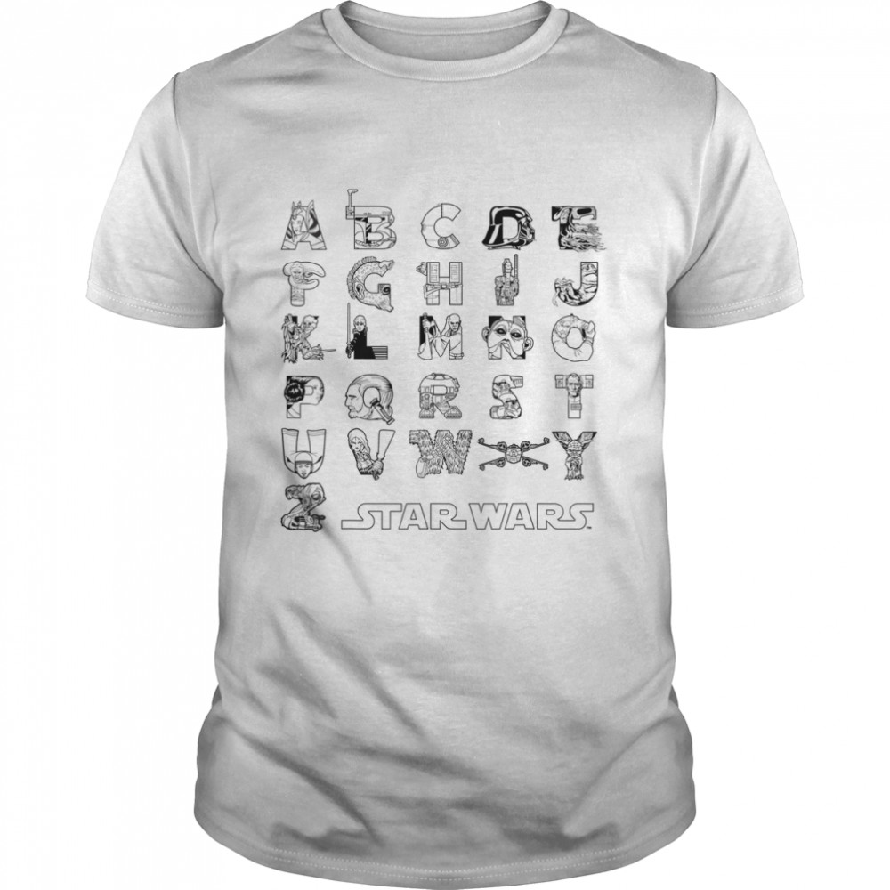 Star Wars In An Alphabet Far Away Characters T-Shirt
