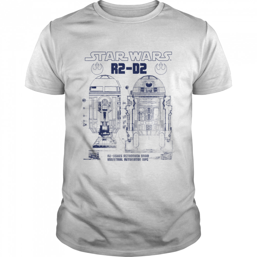 Star Wars R2-D2 Astromech Droid Blue Print Schematic T-Shirt