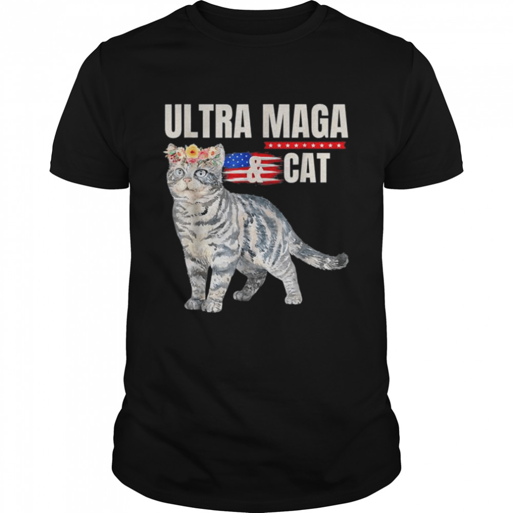Ultra Maga And Cat Anti-Biden Shirt