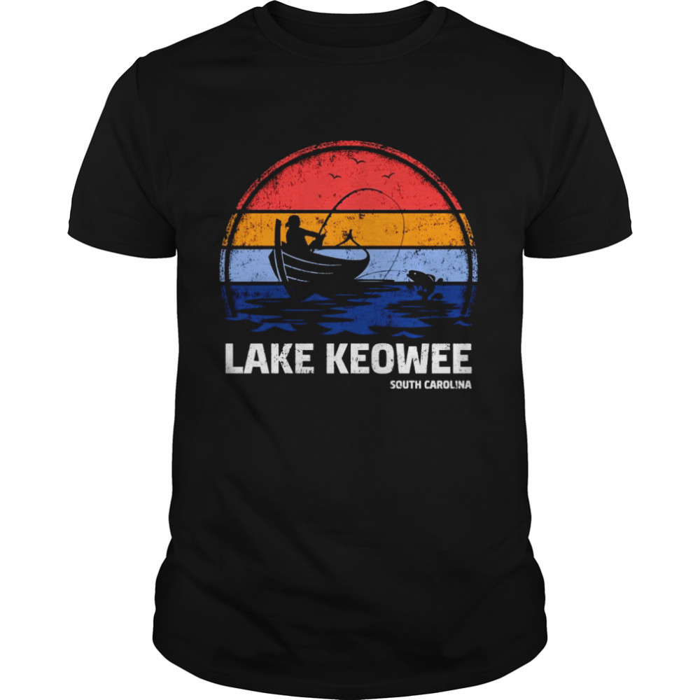 Vintage Retro South Carolina Keowee Lake Summer Fishing Shirt