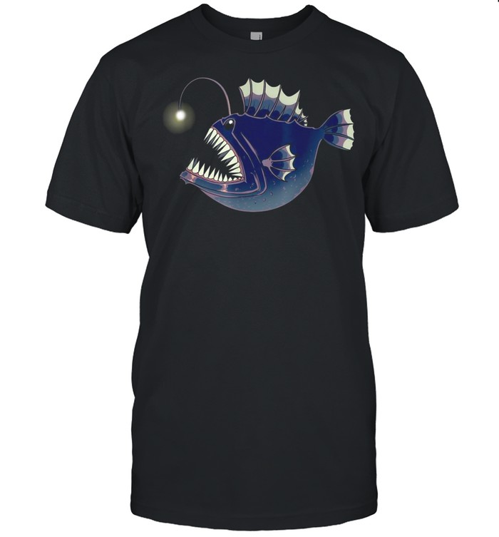 Anglerfisch Tiefsee Leuchtfisch Angler Tauchershirt Shirt