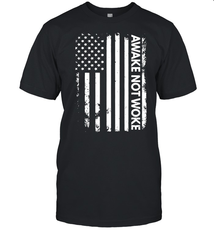 Awake But Not Woke Sleeping Political Censorship Usa Flag Tank Shirttopshirt Shirt