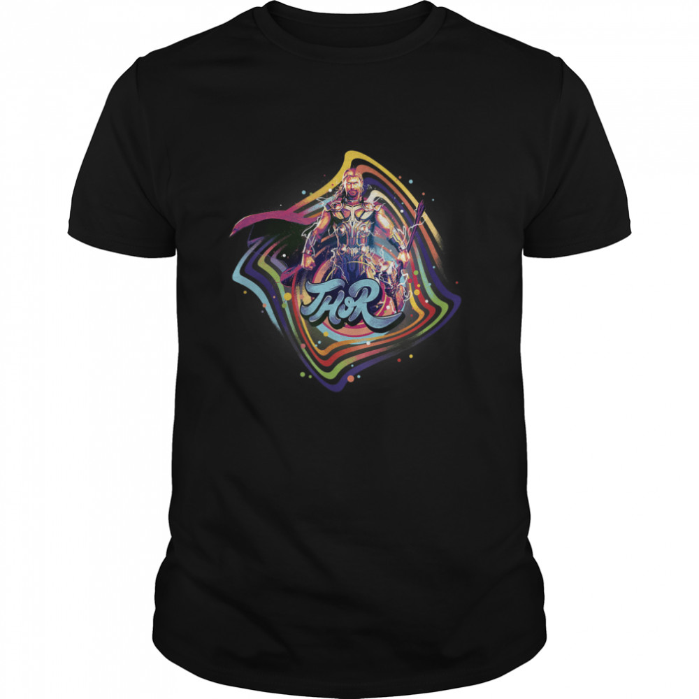 Love And Thunder Thor Groovy Retro Poster T-Shirt