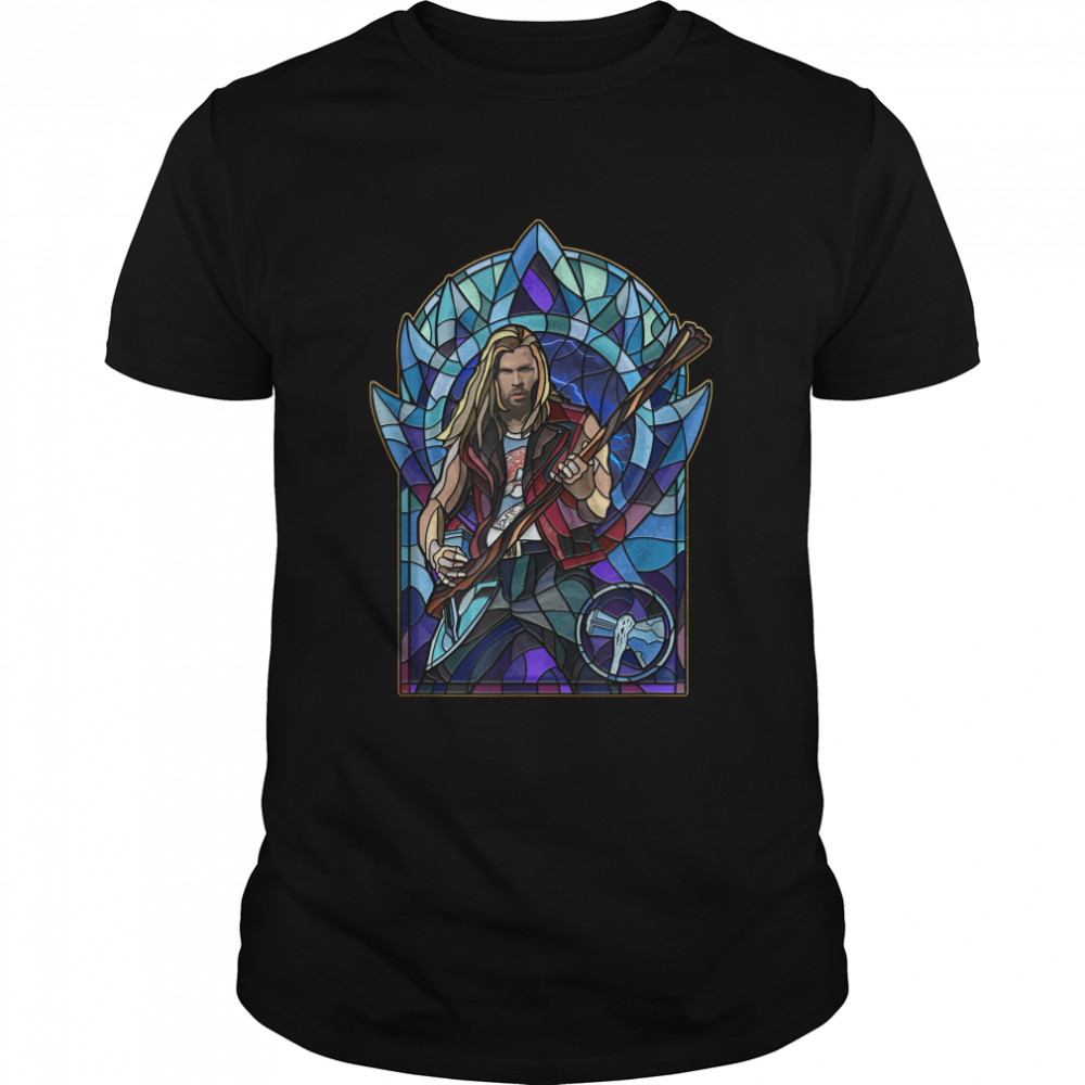 Love And Thunder Thor Stained Glass Rocker T-Shirt