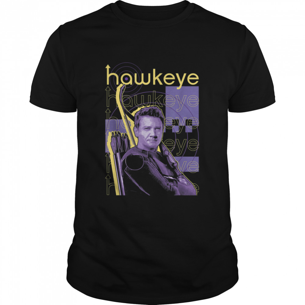 Marvel Hawkeye Color Pop Text Stack T-Shirt