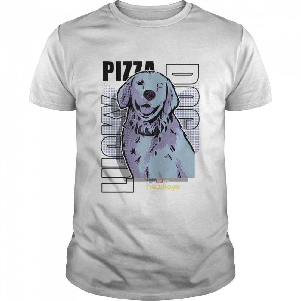 Marvel Hawkeye Disney Plus Lucky Pizza Dog Line Art Poster T-Shirt