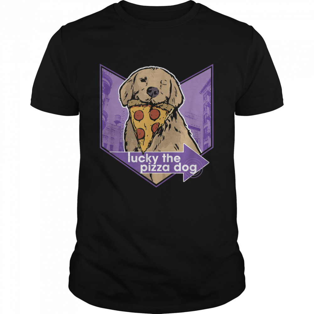 Marvel Hawkeye Disney Plus Lucky The Pizza Dog Chevron T-Shirt