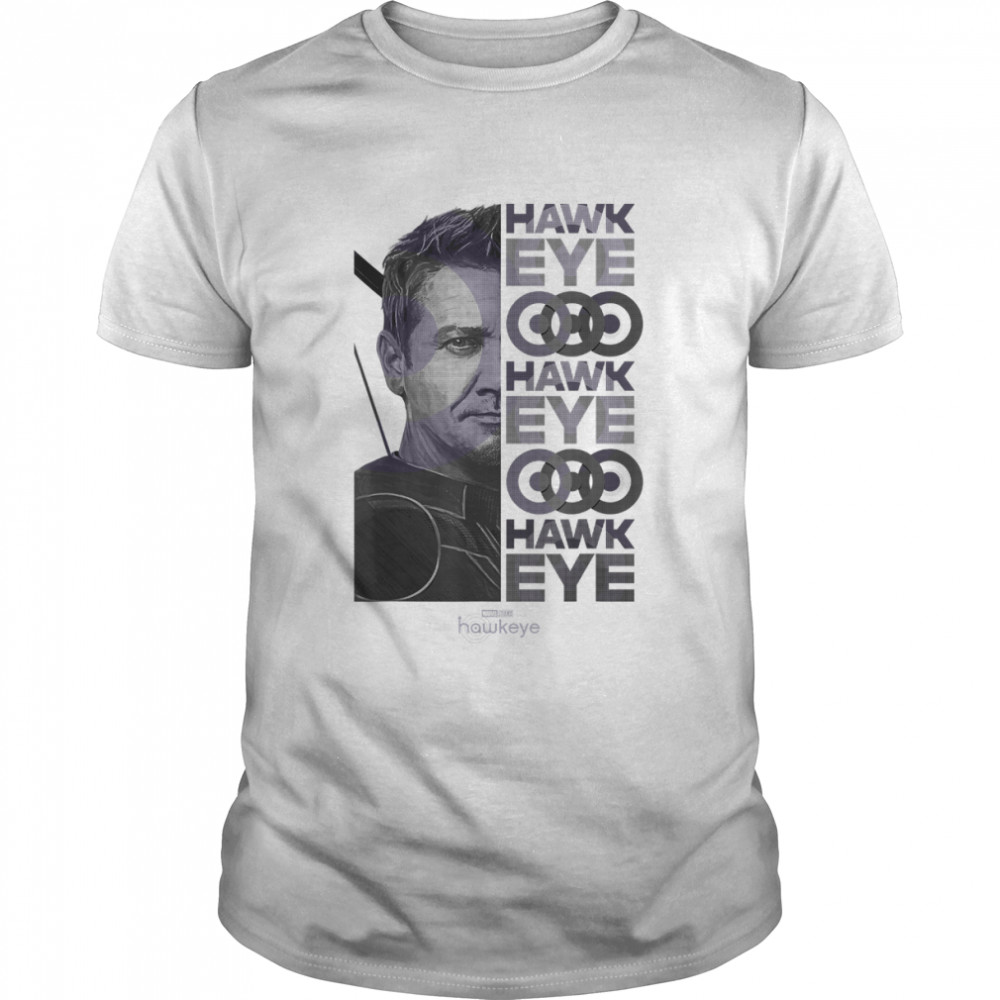 Marvel Hawkeye Half Face Split Design T- Classic Men's T-shirt