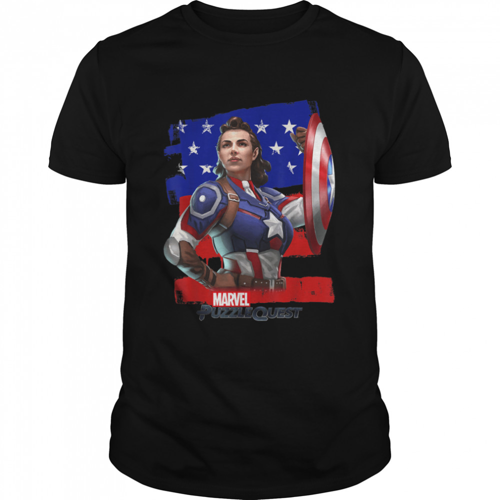 Marvel Puzzle Quest Captain America Carter Graphic T-Shirt