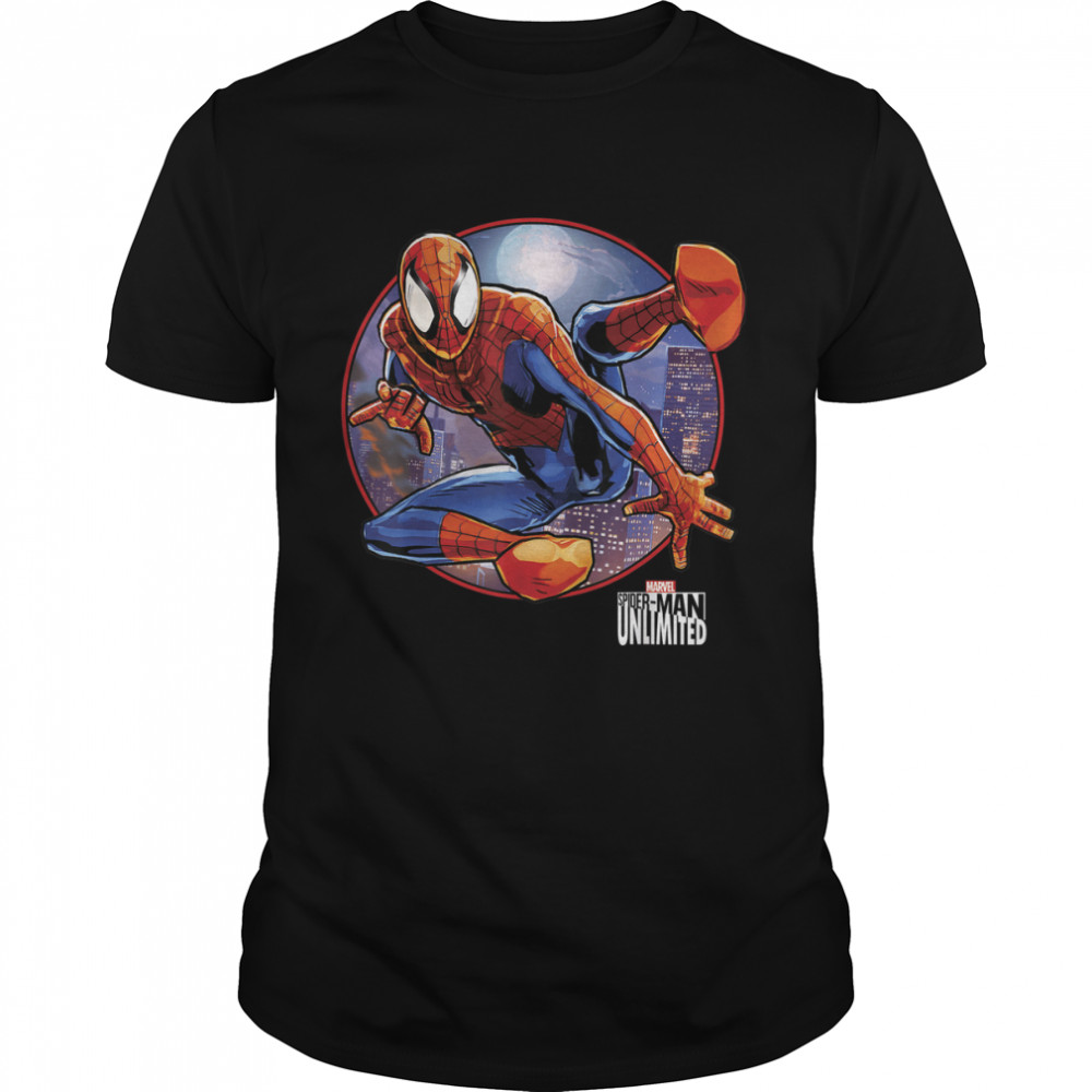 Marvel Spider-Man Unlimited City Circle Graphic T-Shirt