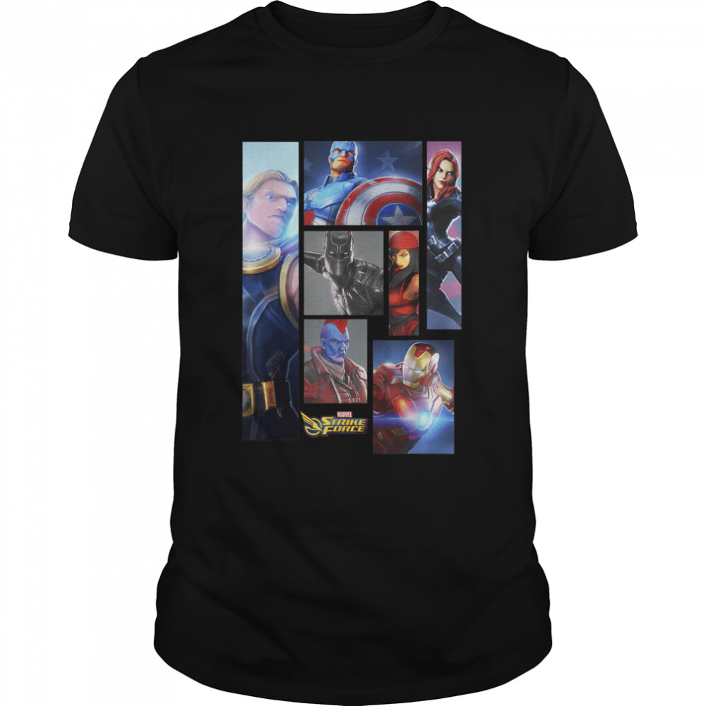 Marvel Strike Force Hero Portrait Panels Graphic T-Shirt