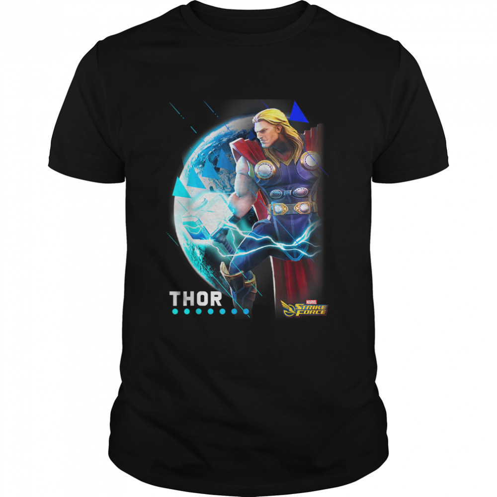 Marvel Strike Force Mighty Thor's Thunder Graphic T- Classic Men's T-shirt