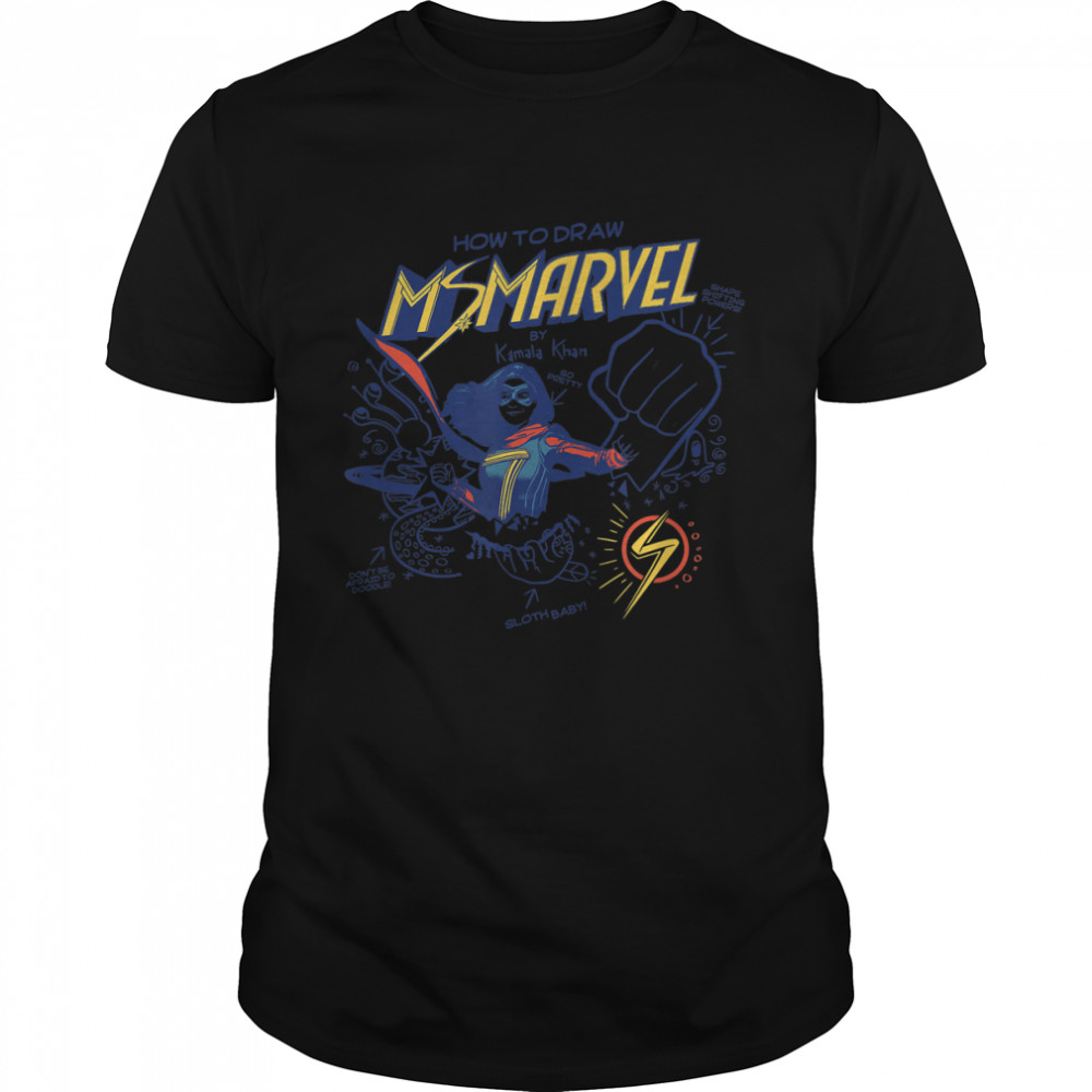 Ms. Marvel How To Draw By Kamala Khan Doodles T- Classic Men's T-shirt