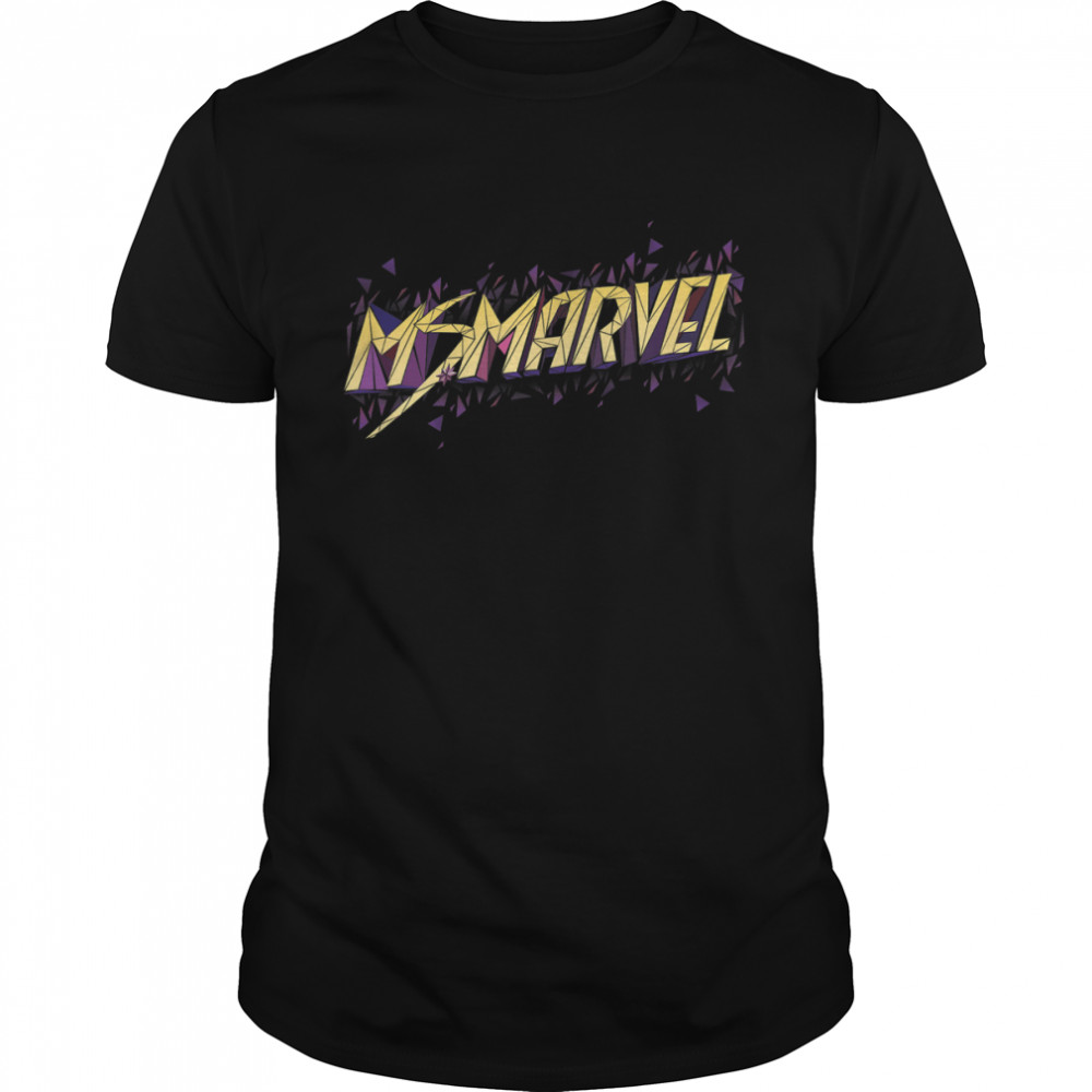 Ms. Marvel Slanted Geometric Text Logo T-Shirt