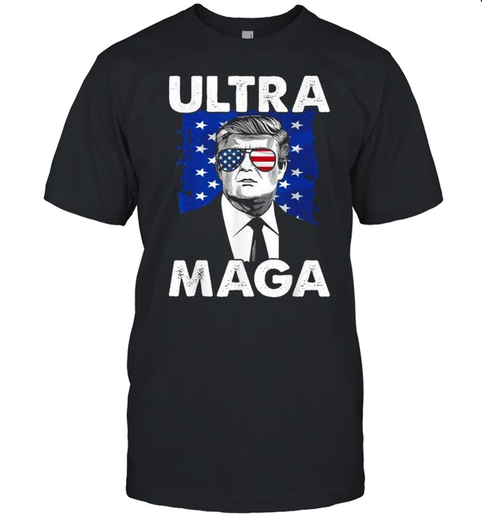 Retro grunge ultra maga Trump usa flag anti biden patriotic shirt Classic Men's T-shirt