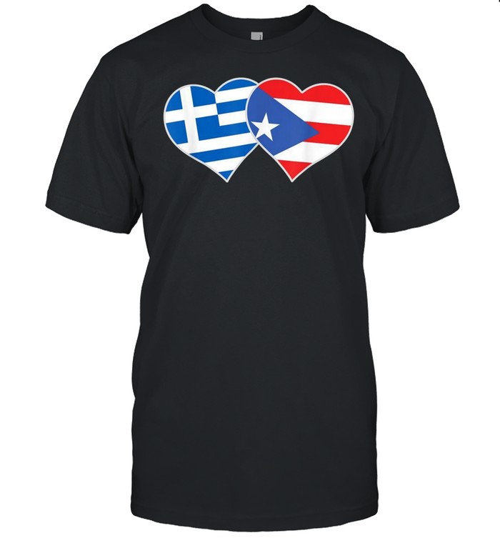 Greek Puerto Rican Flag Heart Love Greece Puerto Ricoshirt Shirt