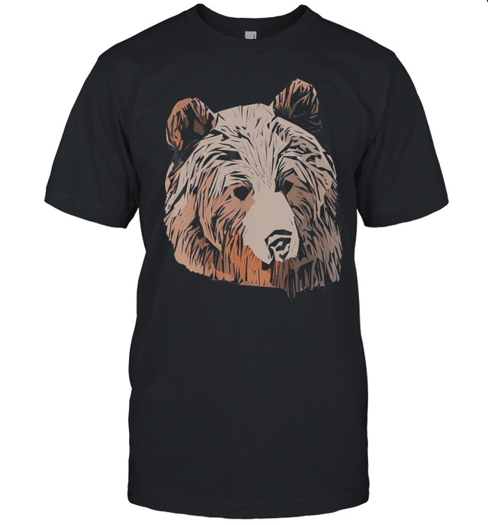 Grizzly Bear Motif Art Print Animal with Nordic BearShirt Shirt