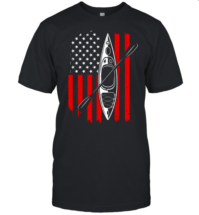 Kayaking Cool American Flag KayakShirt Shirt