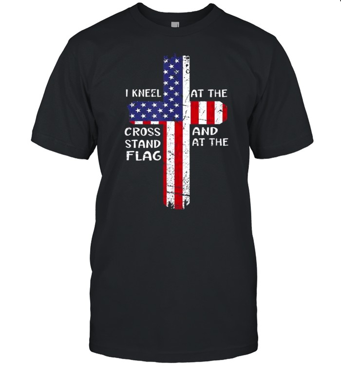 Kneel cross at the cross memorial day never forget veteran shirt