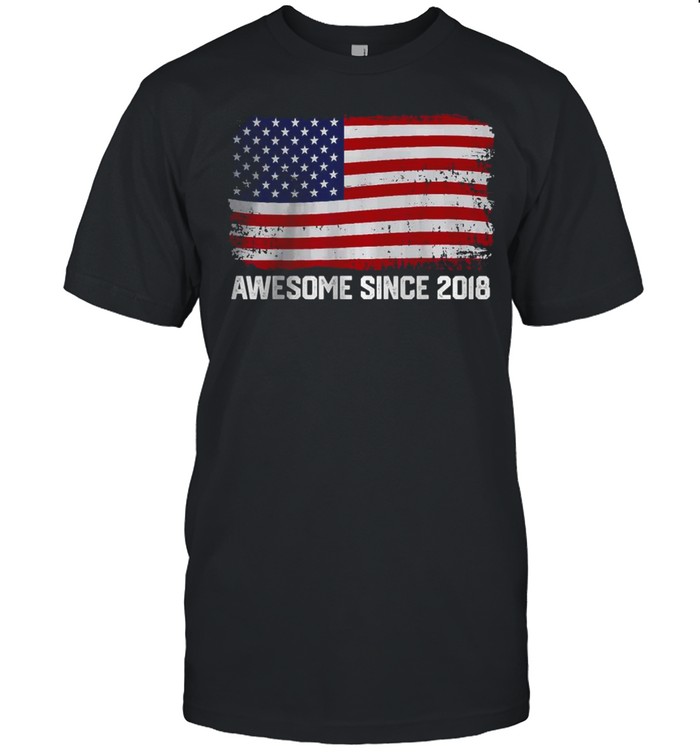 Vintage Awesome since 2018 American Flag T-Shirt