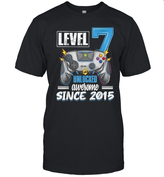 Level 7 Unlocked Awesome 2015 7Th Birthday Boy Video Gamesshirt Shirt