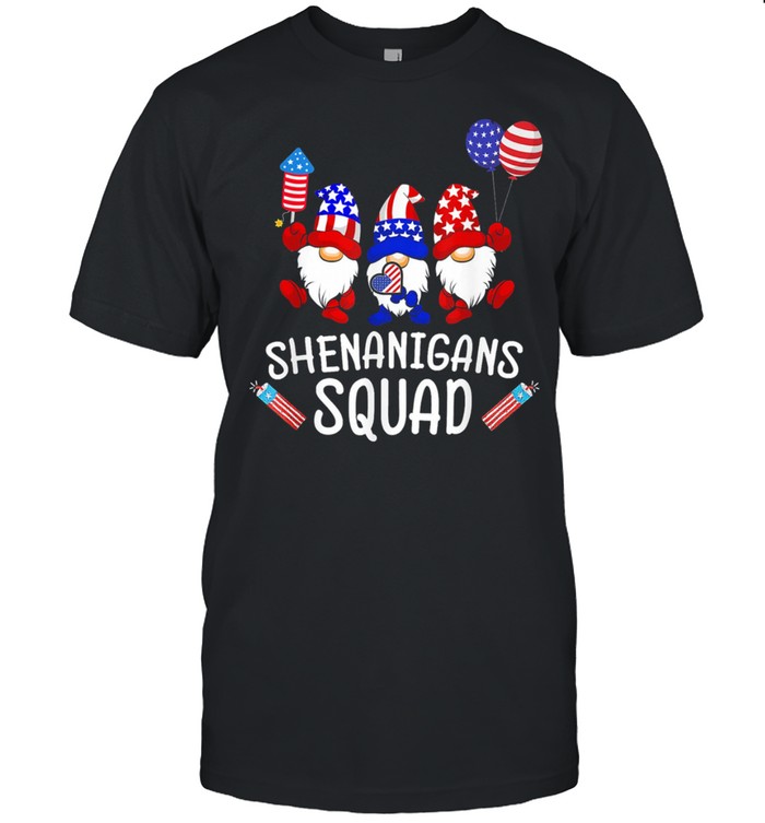 Shenanigans Squad 4th Of July Gnomes USA Independence Day  Classic Men's T-shirt