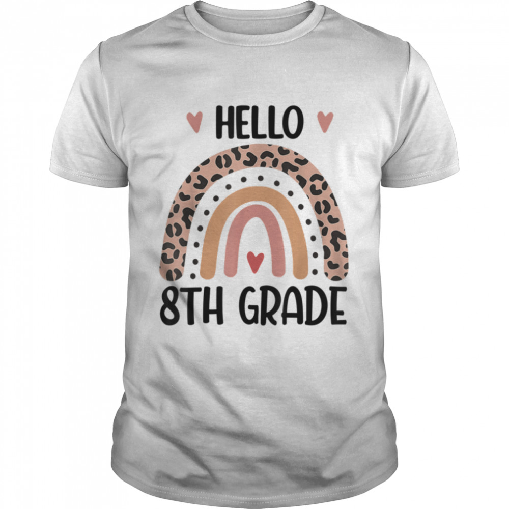 Hello 8th Grade Rainbow Teachers Kids Back to School Funny T-Shirt B0B1CZWNF6