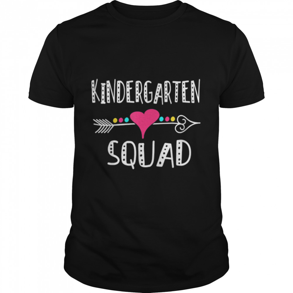 Kindergarten Squad Teacher Student Team Back To School T-Shirt B0B1D5M3BD