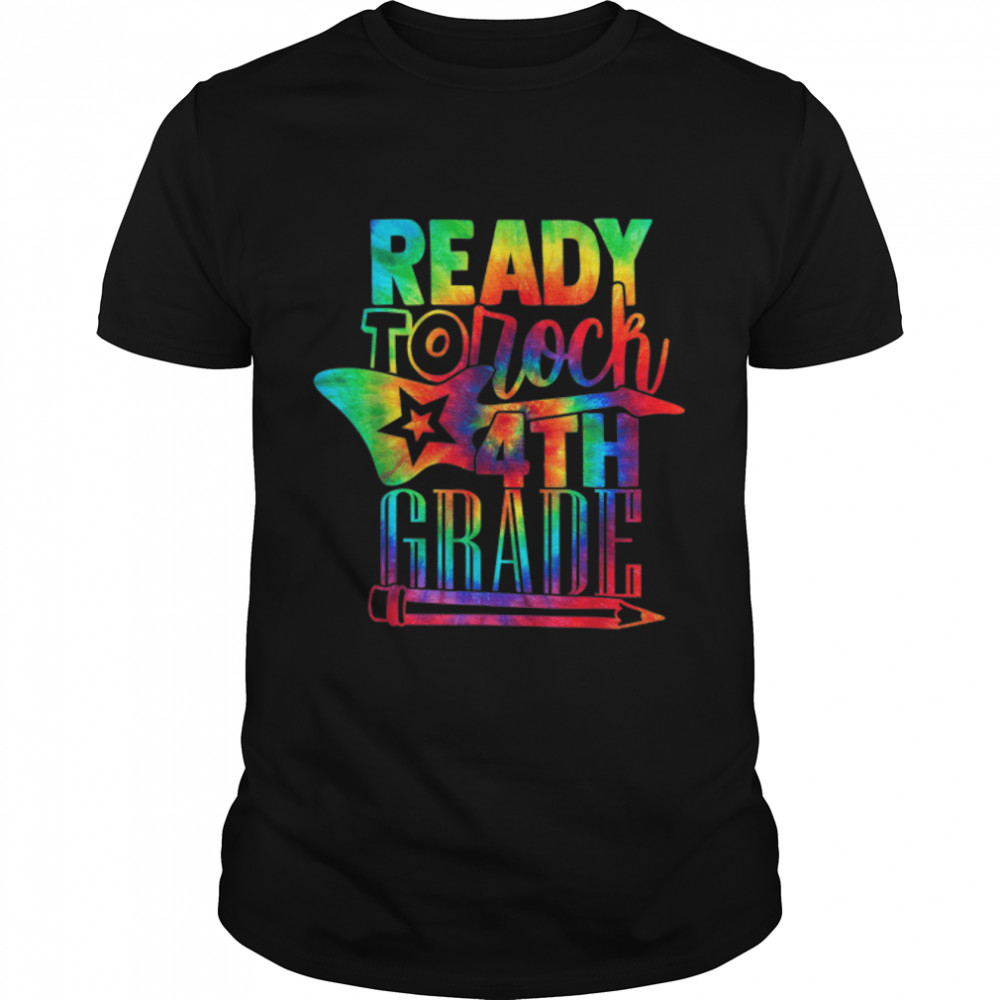 Ready To Rock 4th Grade Back To School Tie Dye Teachers Boys T-Shirt B0B1D1GG1X