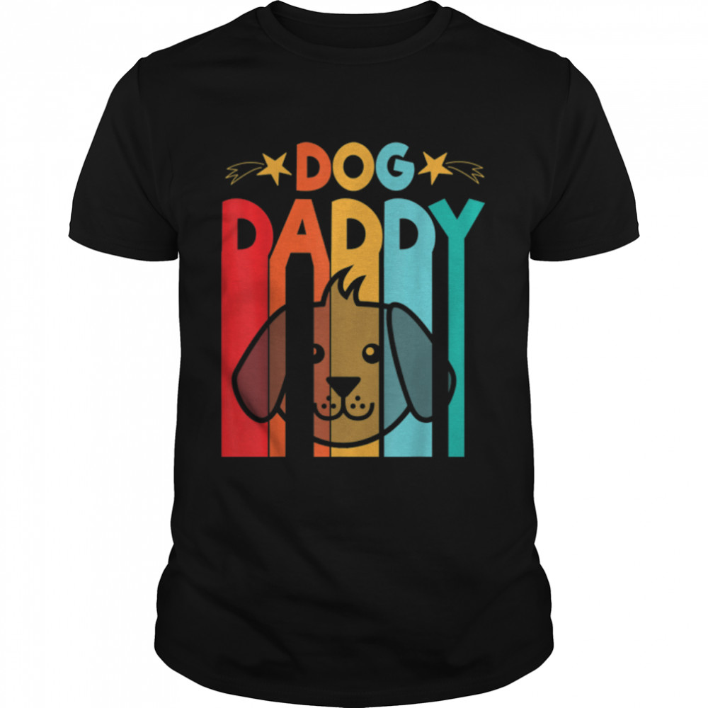 Dog Daddy Face Happy Father Day Dog Dad Papa Son Daughter T- B0B214WSXK Classic Men's T-shirt