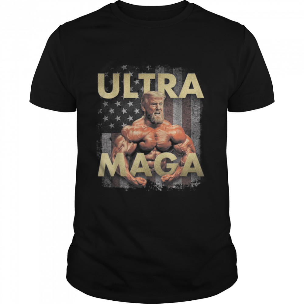 Maga King American Flag Funny Trump Buff Ultra MAGA T- B0B1ZX7SBS Classic Men's T-shirt
