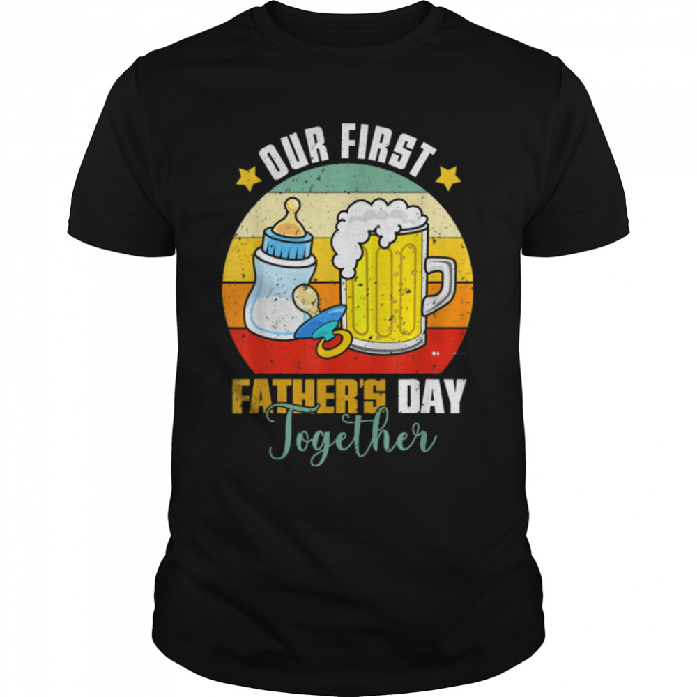 Mens First Father's Day Gift Beer Baby Bottle Daddy 2022 T-Shirt B0B1ZWT3SV