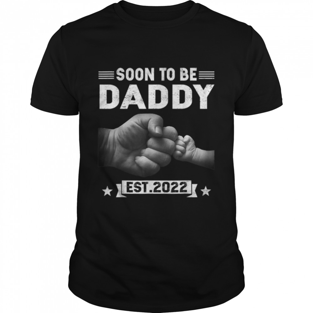 Mens Soon To Be Daddy Est.2022 Retro Fathers Day New Dad T-Shirt B0B1Zpddzz