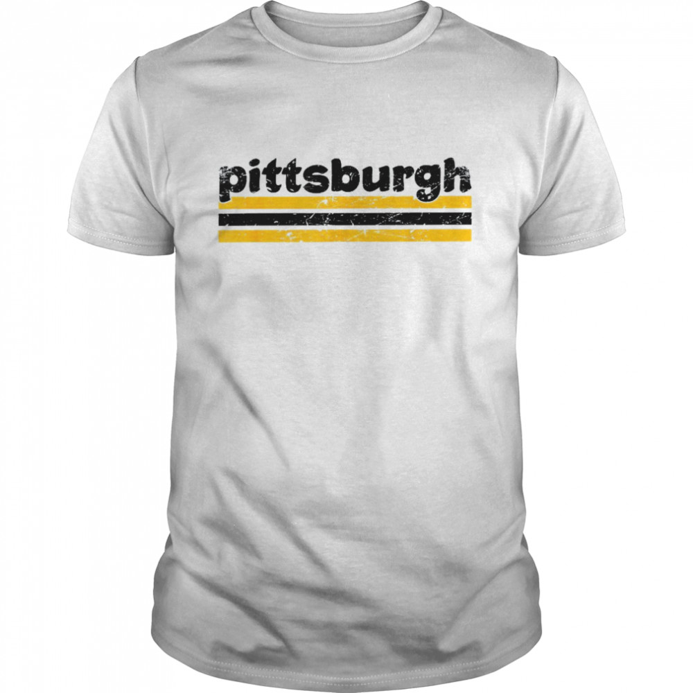 Pittsburgh Pennsylvania Three Stripe Vintage WeatheredShirt