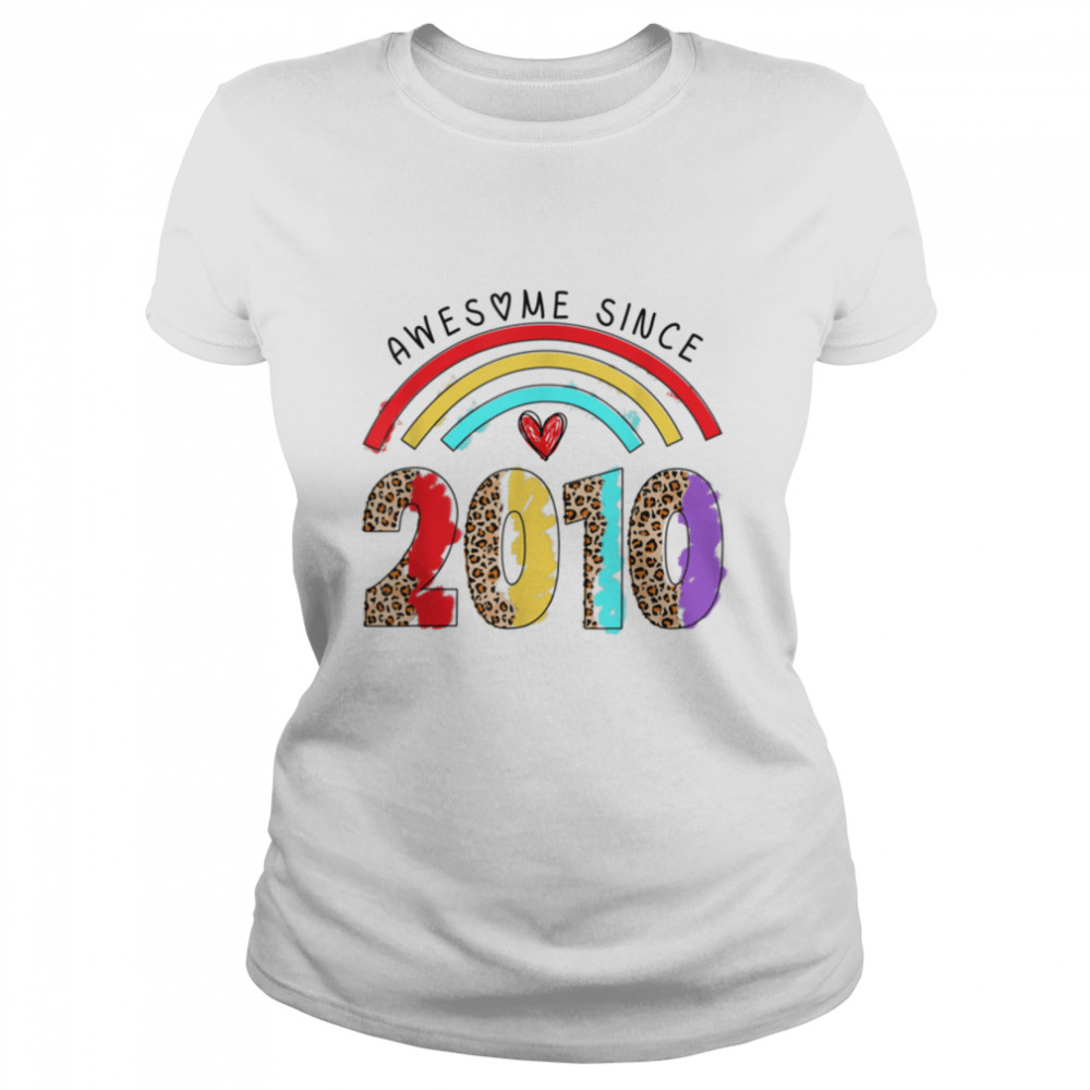 Rainbow Awesome Since 2010 It's My 12th Birthday Kids T- B0B213TD3W Classic Women's T-shirt