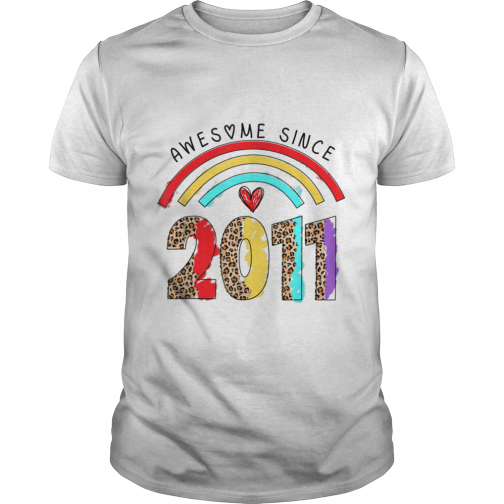 Rainbow Awesome Since 2011 It's My 11th Birthday Kids T-Shirt B0B2149K18